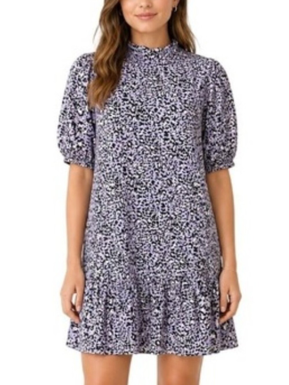 Tyler Boe Ruffle Hem Cheetah Mini Dress